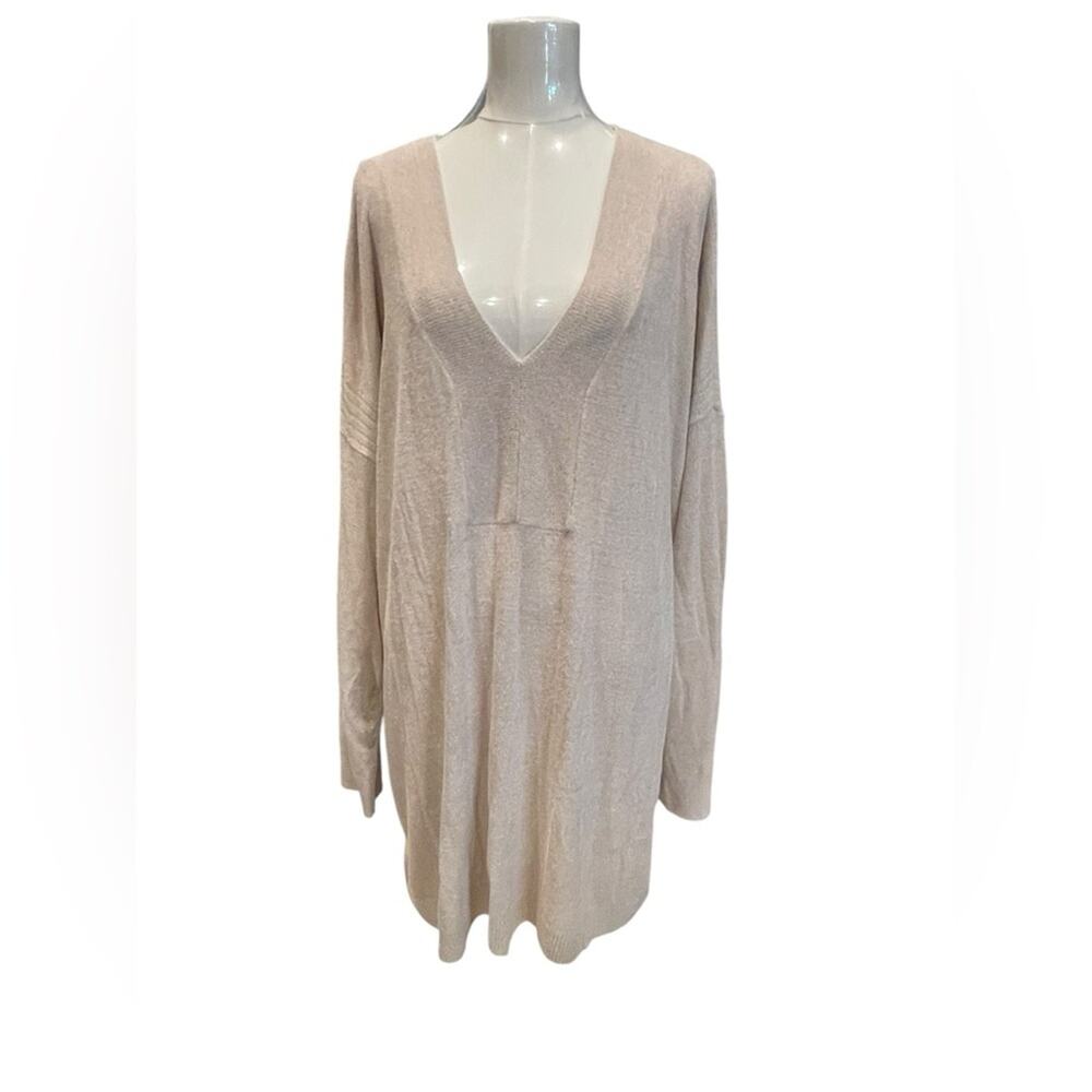 Barefoot Dreams CozyChic Ultra Lite V-Neck Tunic in the color Silver  3X NWT